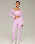 Halter Layered Two Piece Workout Set-SUUKSESS-Pink-XS-SUUKSESS