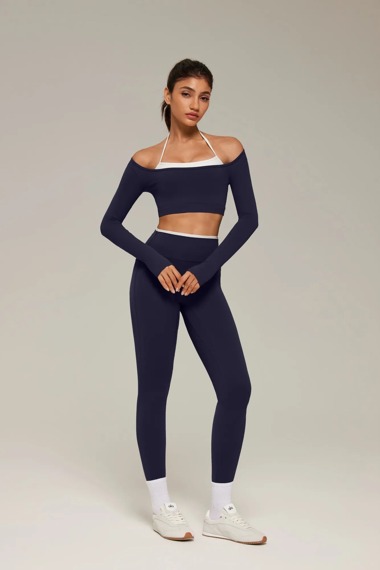 Halter Layered Two Piece Workout Set-SUUKSESS-SUUKSESS