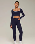 Halter Layered Two Piece Workout Set-SUUKSESS-SUUKSESS