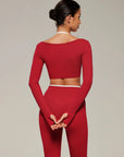 Halter Layered Two Piece Workout Set-SUUKSESS-SUUKSESS