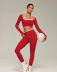 Halter Layered Two Piece Workout Set-SUUKSESS-SUUKSESS