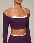 Halter Layered Two Piece Workout Set-SUUKSESS-SUUKSESS