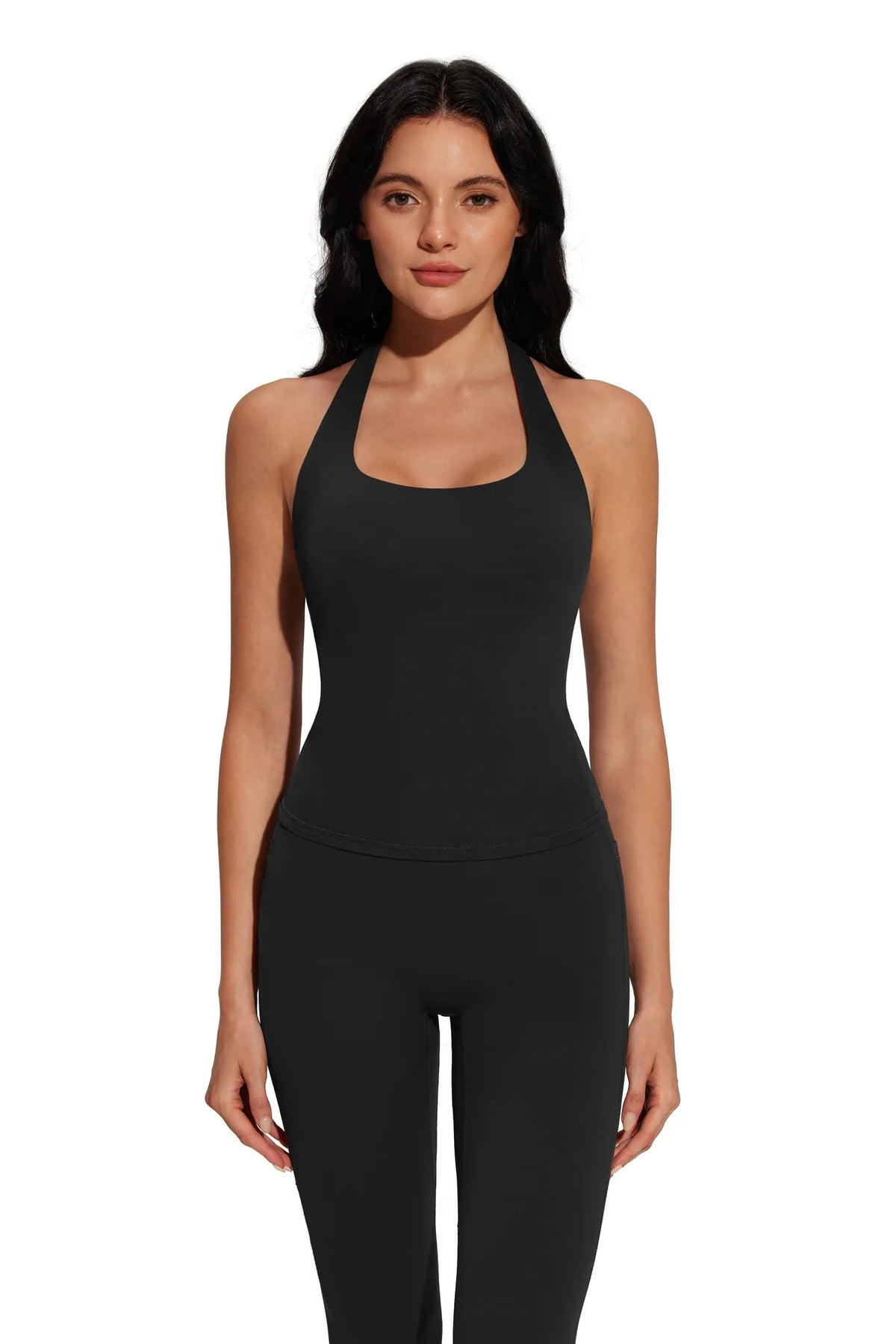 Halter Neck Tops Leggings Workout Set