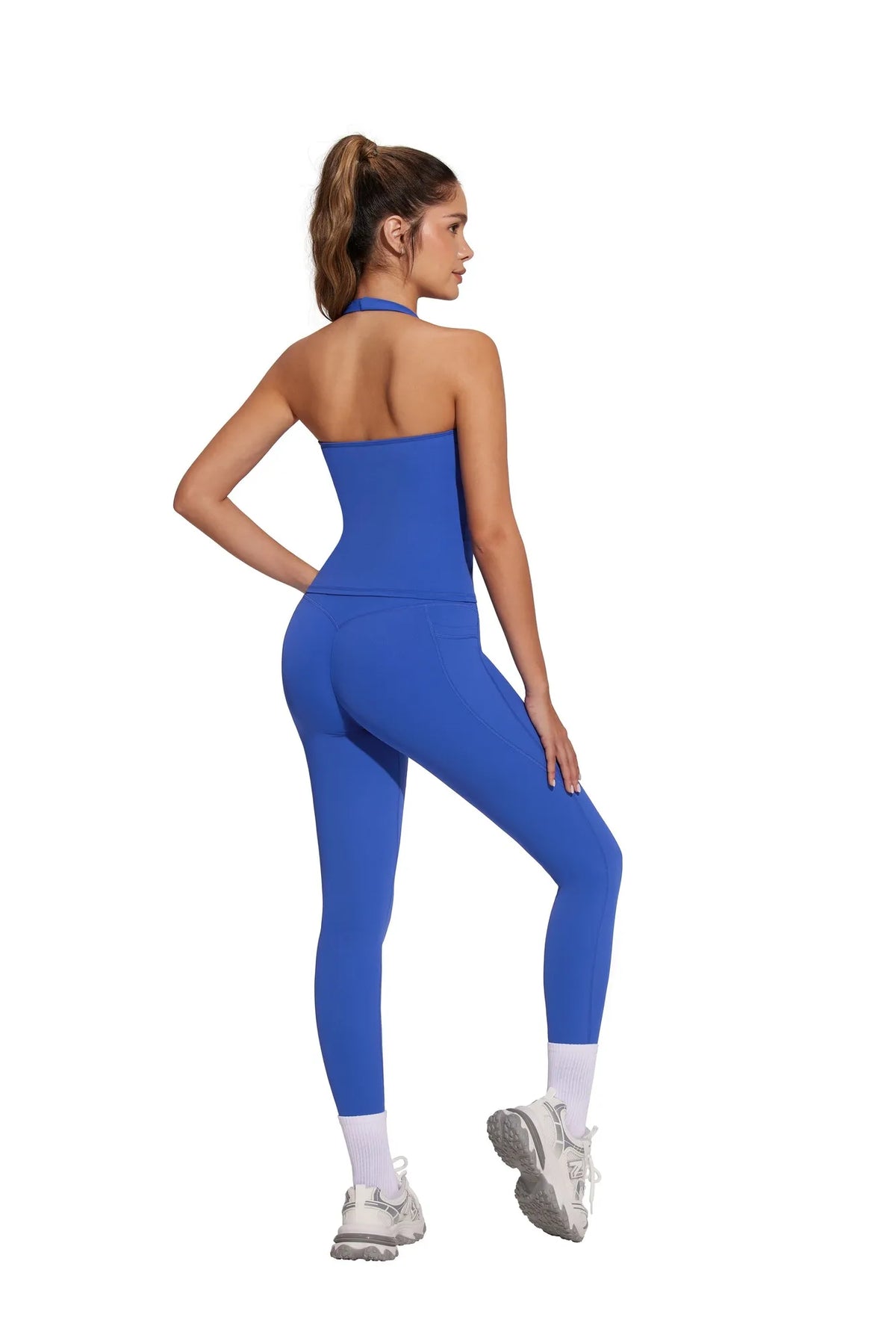 Halter Neck Tops Leggings Workout Set