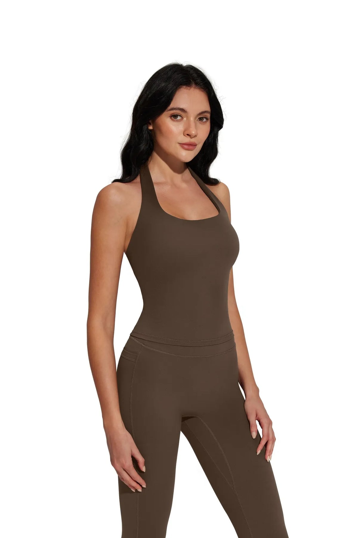 Halter Neck Tops Leggings Workout Set