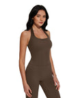 Halter Neck Tops Leggings Workout Set