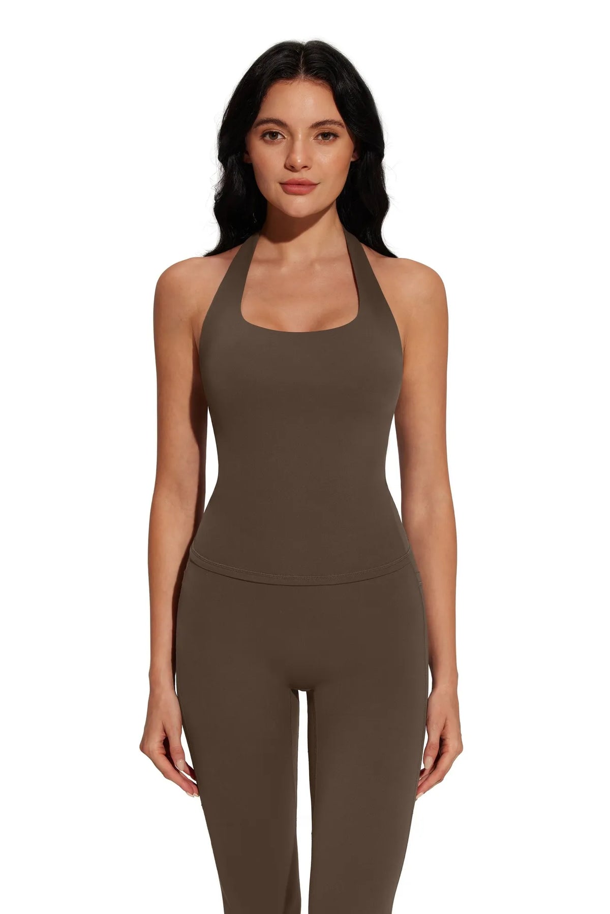 Halter Neck Tops Leggings Workout Set