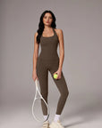 Halter Neck Tops Leggings Workout Set