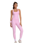 Halter Neck Tops Leggings Workout Set