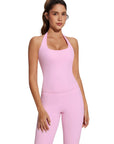 Halter Neck Tops Leggings Workout Set