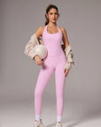 Halter Neck Tops Leggings Workout Set