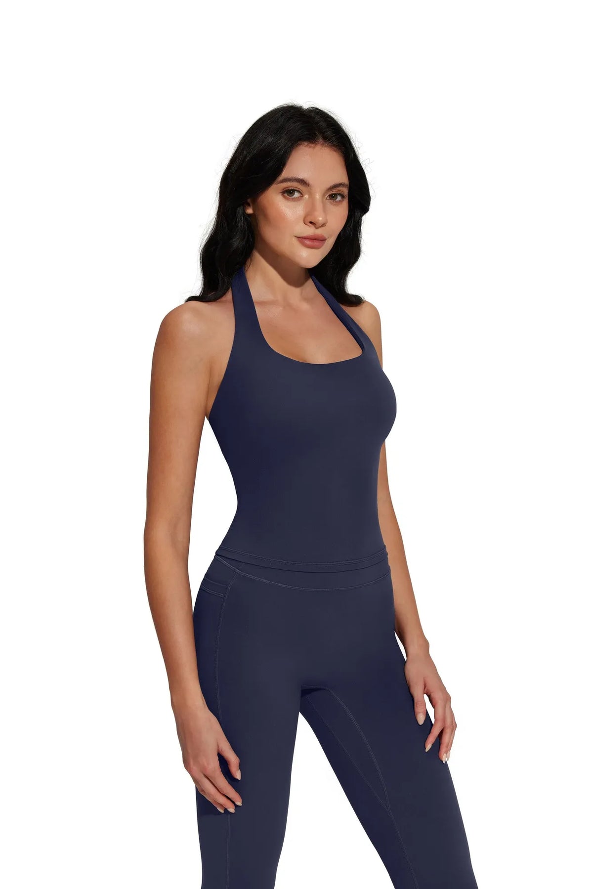Halter Neck Tops Leggings Workout Set