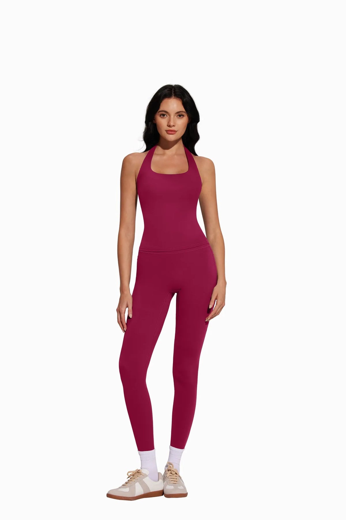 Halter Neck Tops Leggings Workout Set