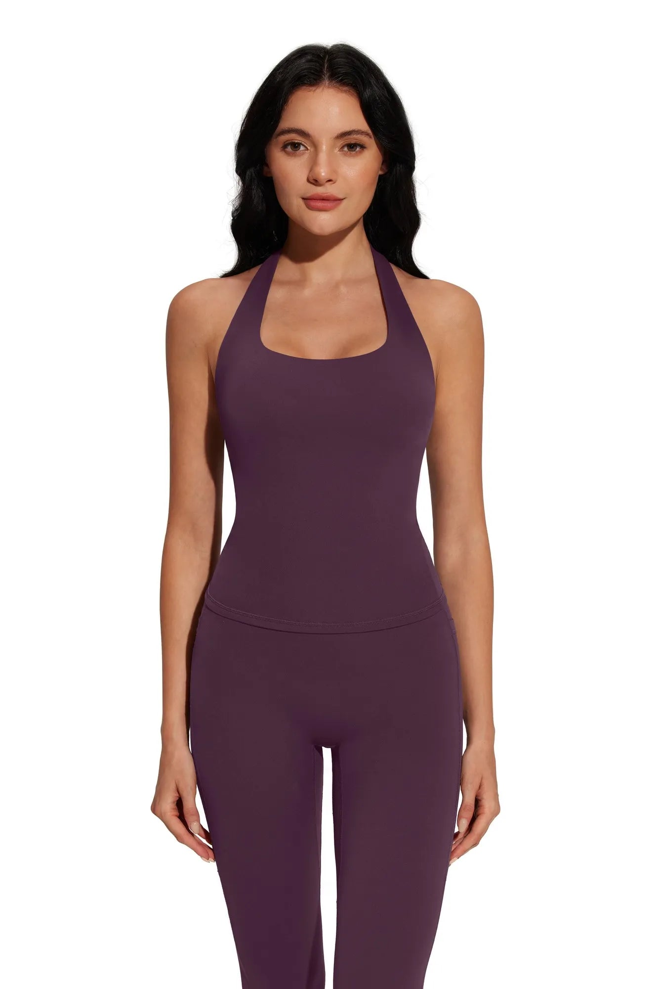 Halter Neck Tops Leggings Workout Set