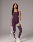 Halter Neck Tops Leggings Workout Set