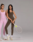 Halter Neck Tops Leggings Workout Set