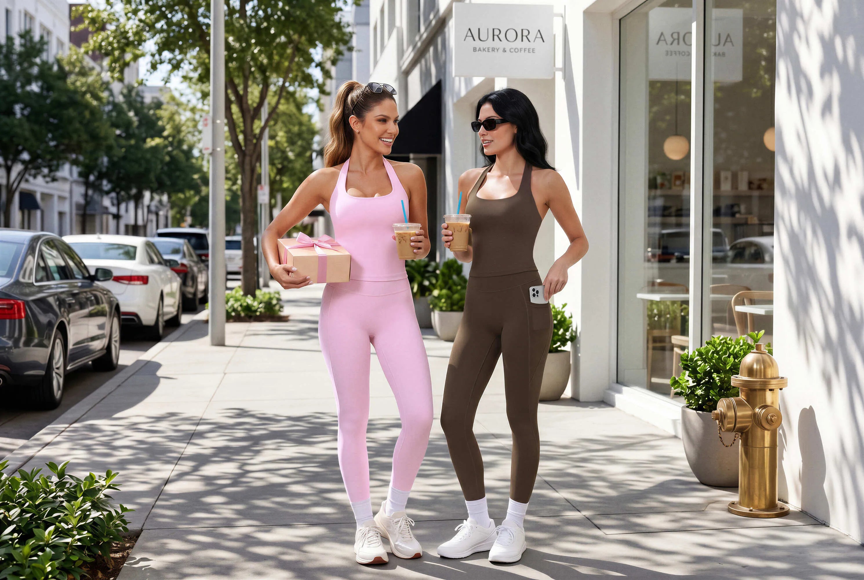 Halter Neck Tops Leggings Workout Set