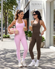 Halter Neck Tops Leggings Workout Set