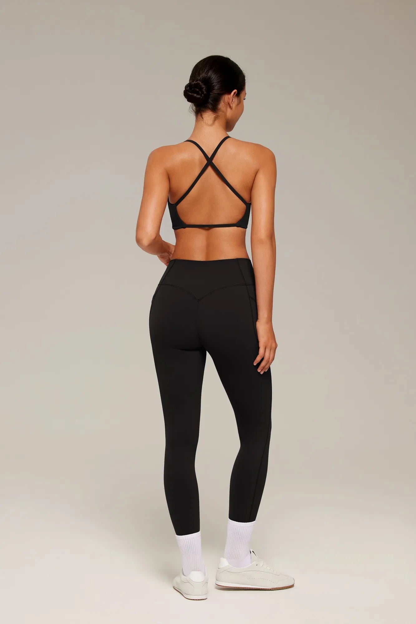 V Neck Bra 2 Piece Workout Set-SUUKSESS-SUUKSESS