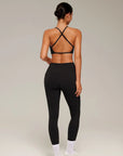V Neck Bra 2 Piece Workout Set-SUUKSESS-SUUKSESS