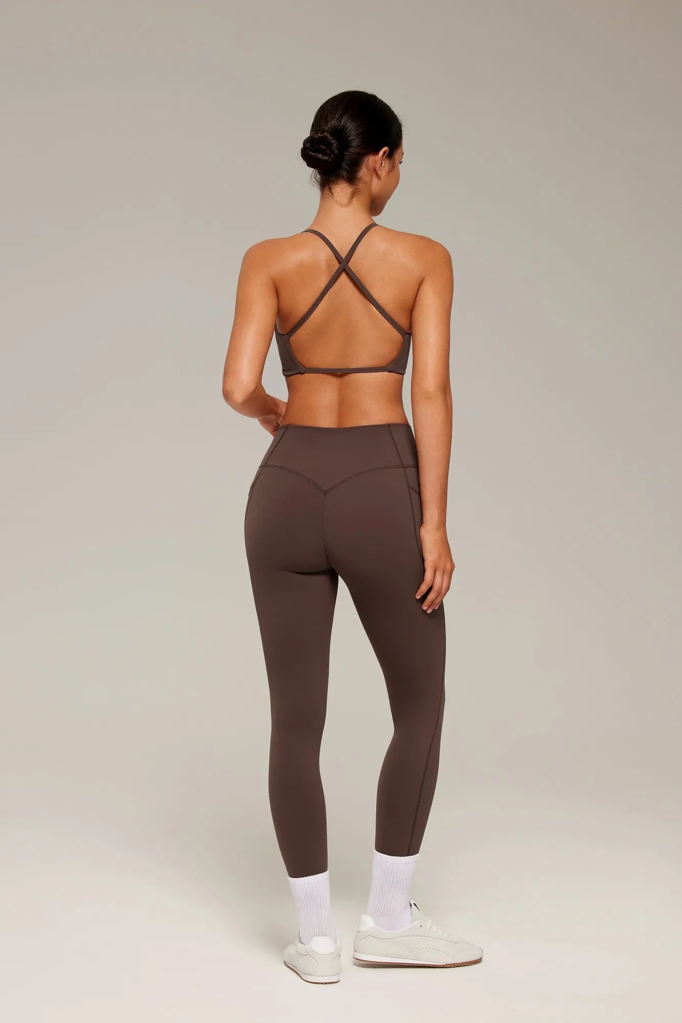 V Neck Bra 2 Piece Workout Set-SUUKSESS-SUUKSESS