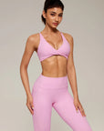 V Neck Bra 2 Piece Workout Set-SUUKSESS-SUUKSESS