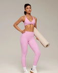 V Neck Bra 2 Piece Workout Set-SUUKSESS-SUUKSESS