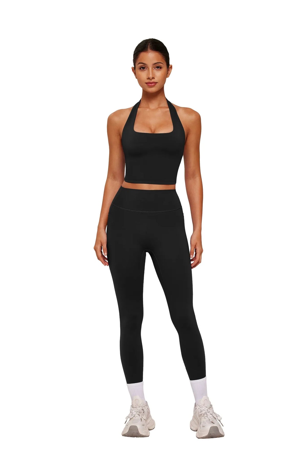 Twist Backless Halter Neck Workout Sets