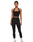 Twist Backless Halter Neck Workout Sets