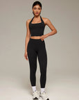 Twist Backless Halter Neck Workout Sets