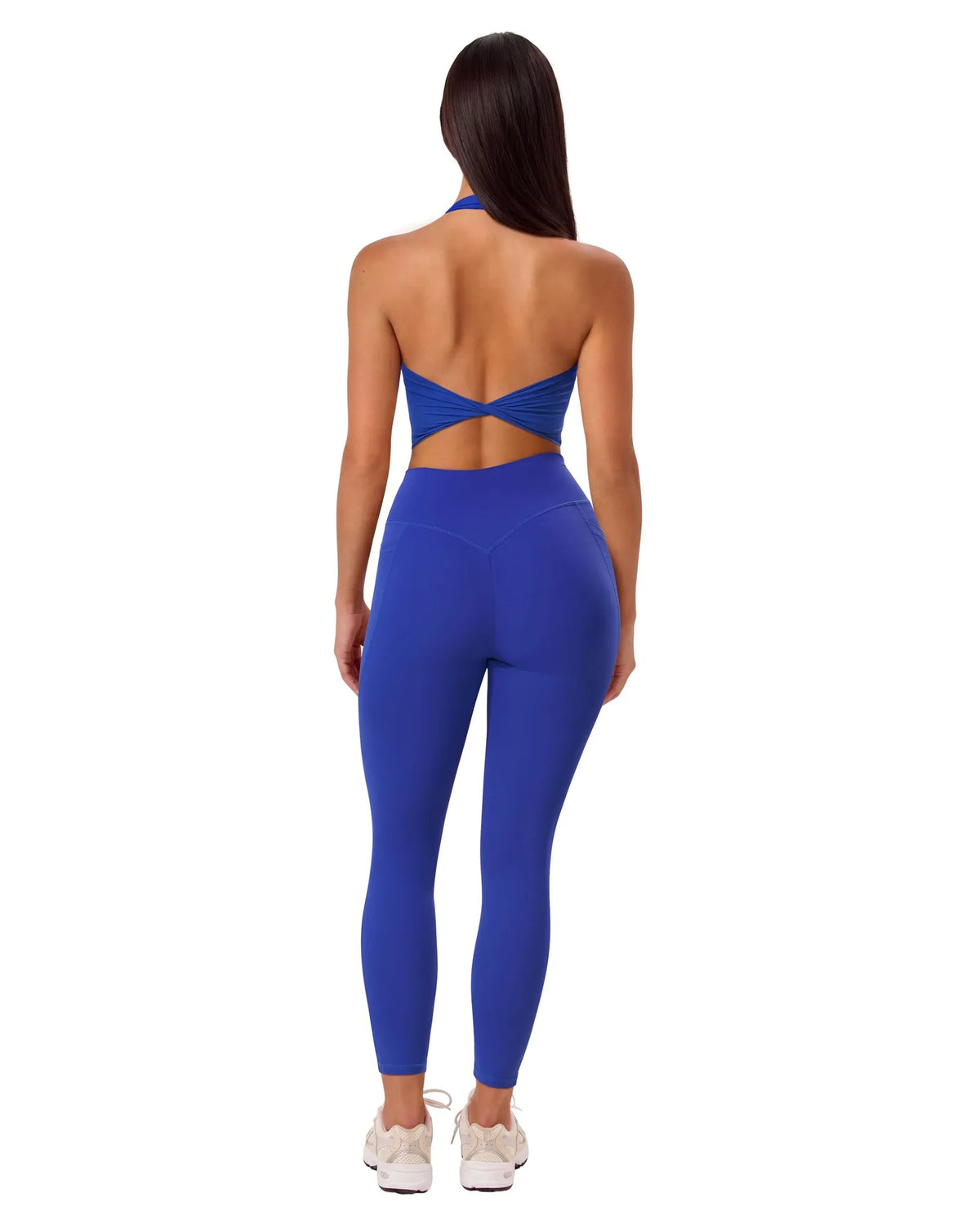 Twist Backless Halter Neck Workout Sets