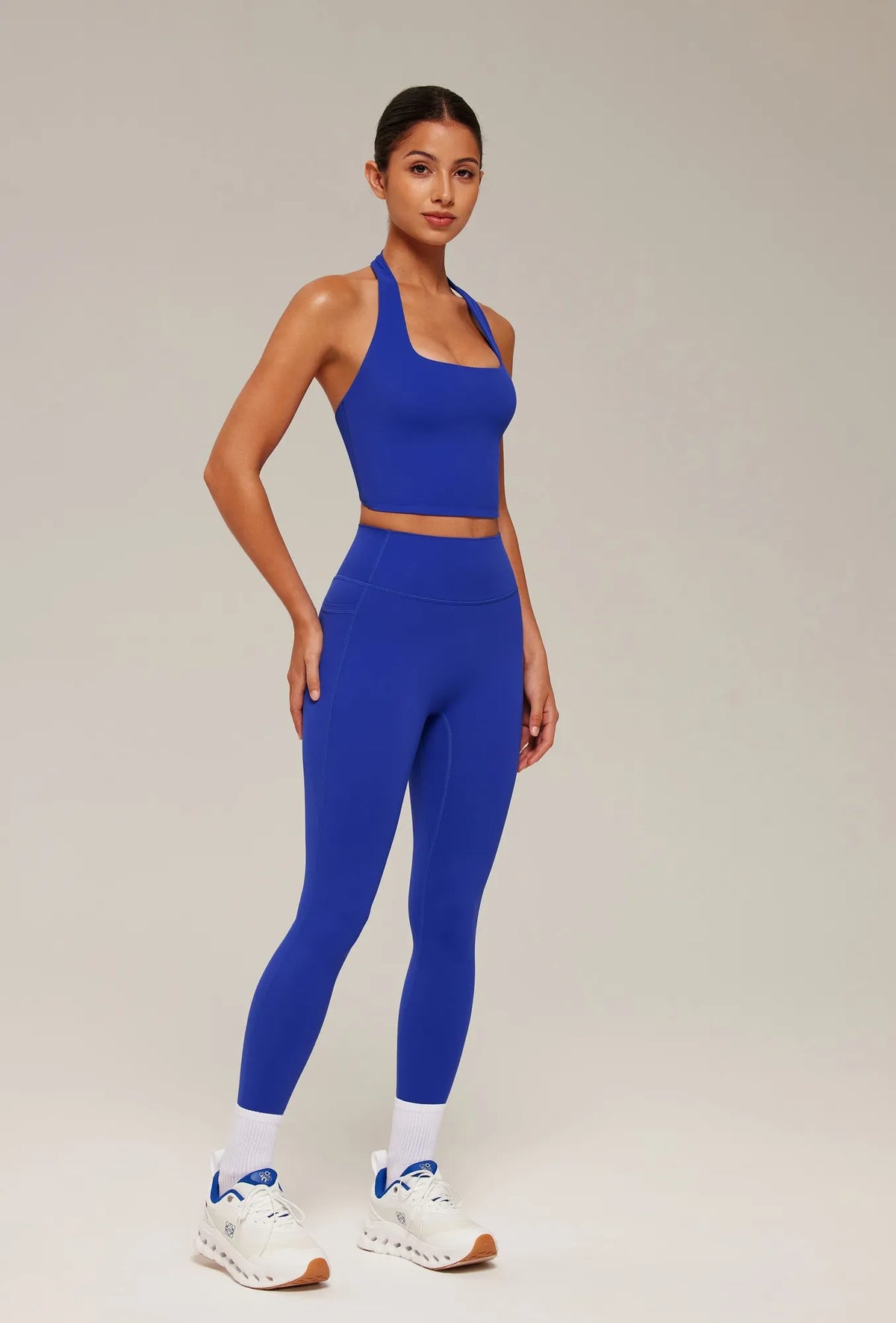 Twist Backless Halter Neck Workout Sets