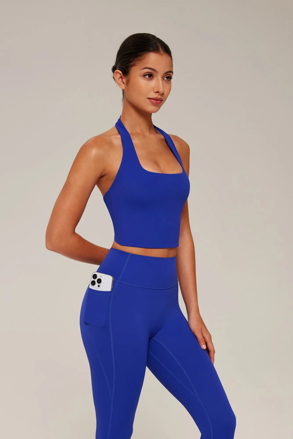 Twist Backless Halter Neck Workout Sets