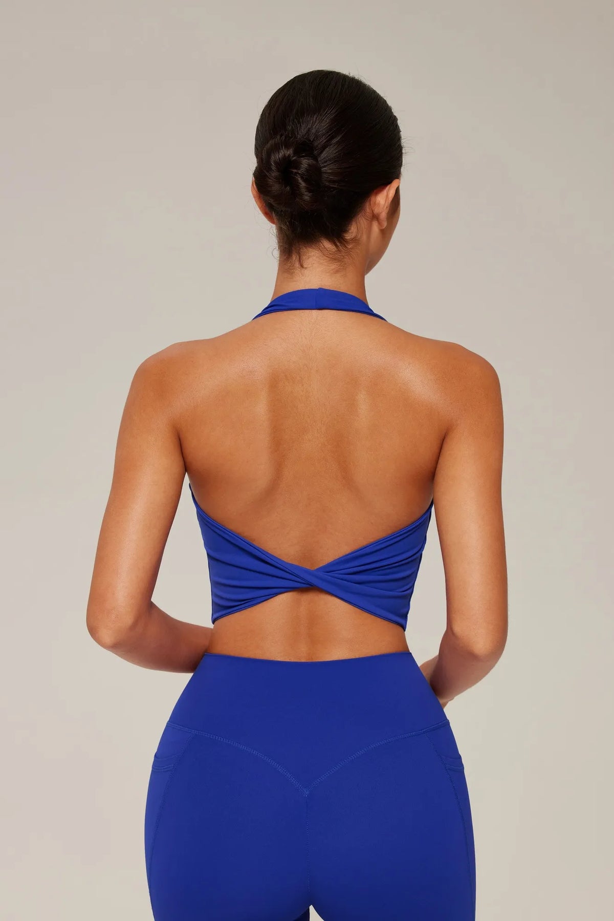 Twist Backless Halter Neck Workout Sets
