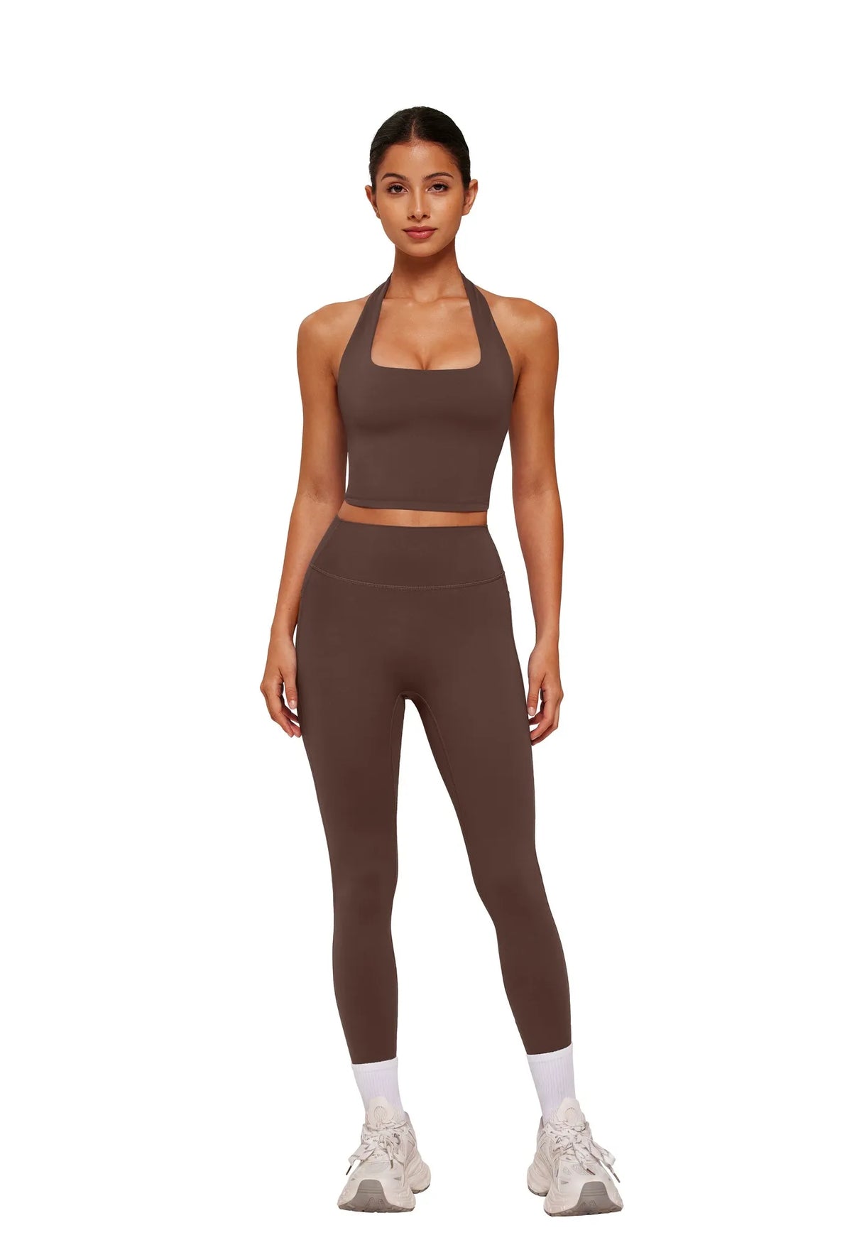 Twist Backless Halter Neck Workout Sets