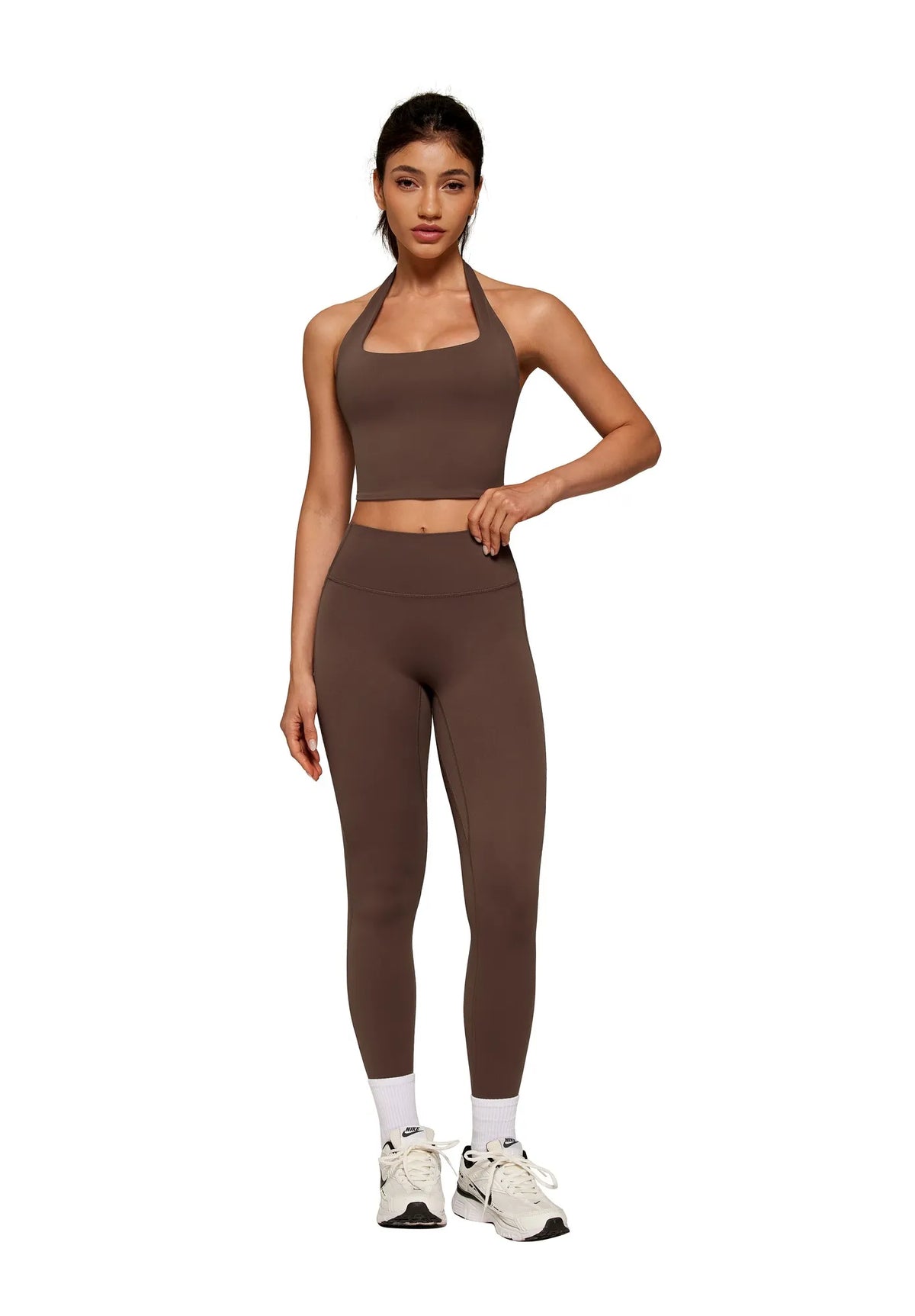 Twist Backless Halter Neck Workout Sets