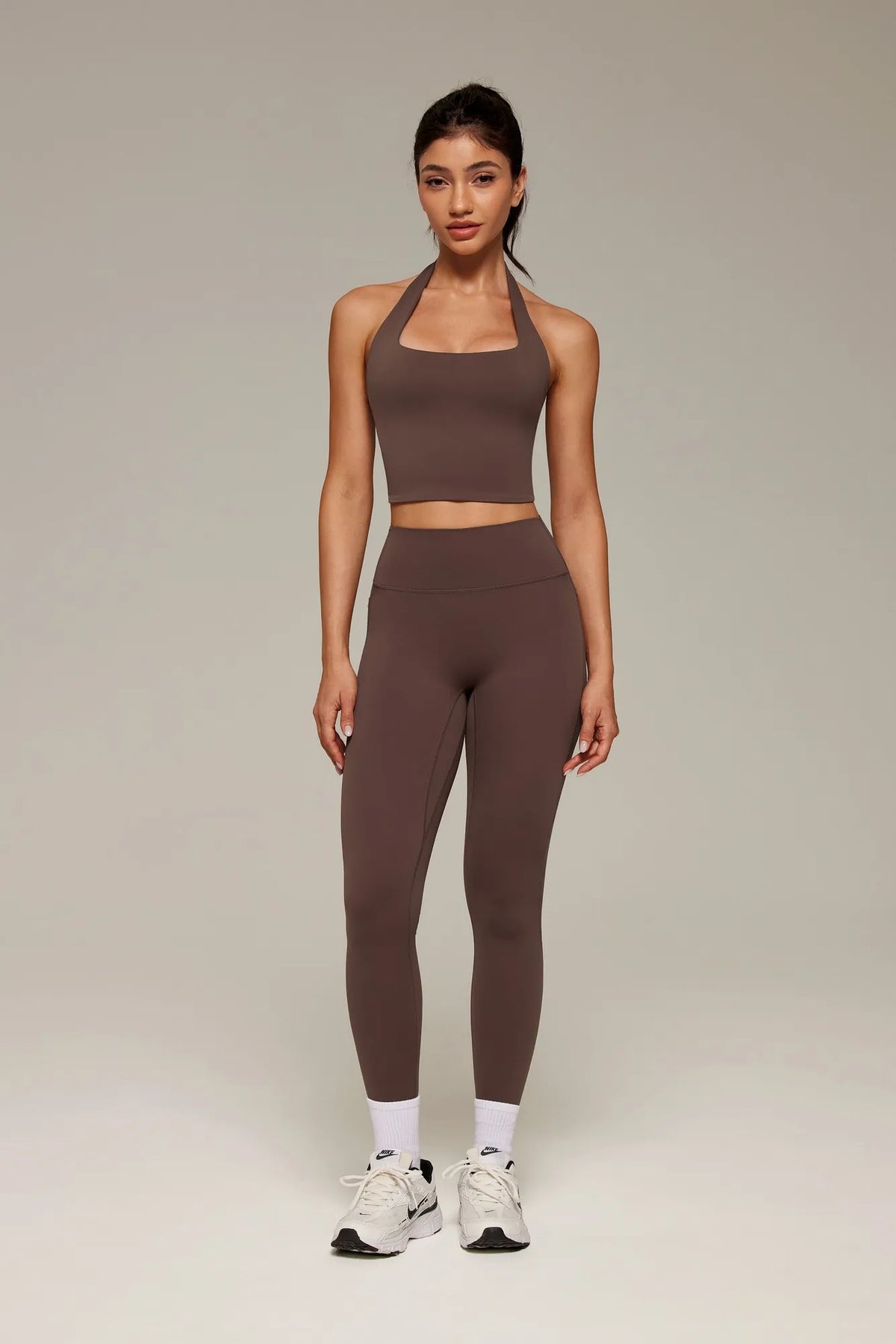 Twist Backless Halter Neck Workout Sets