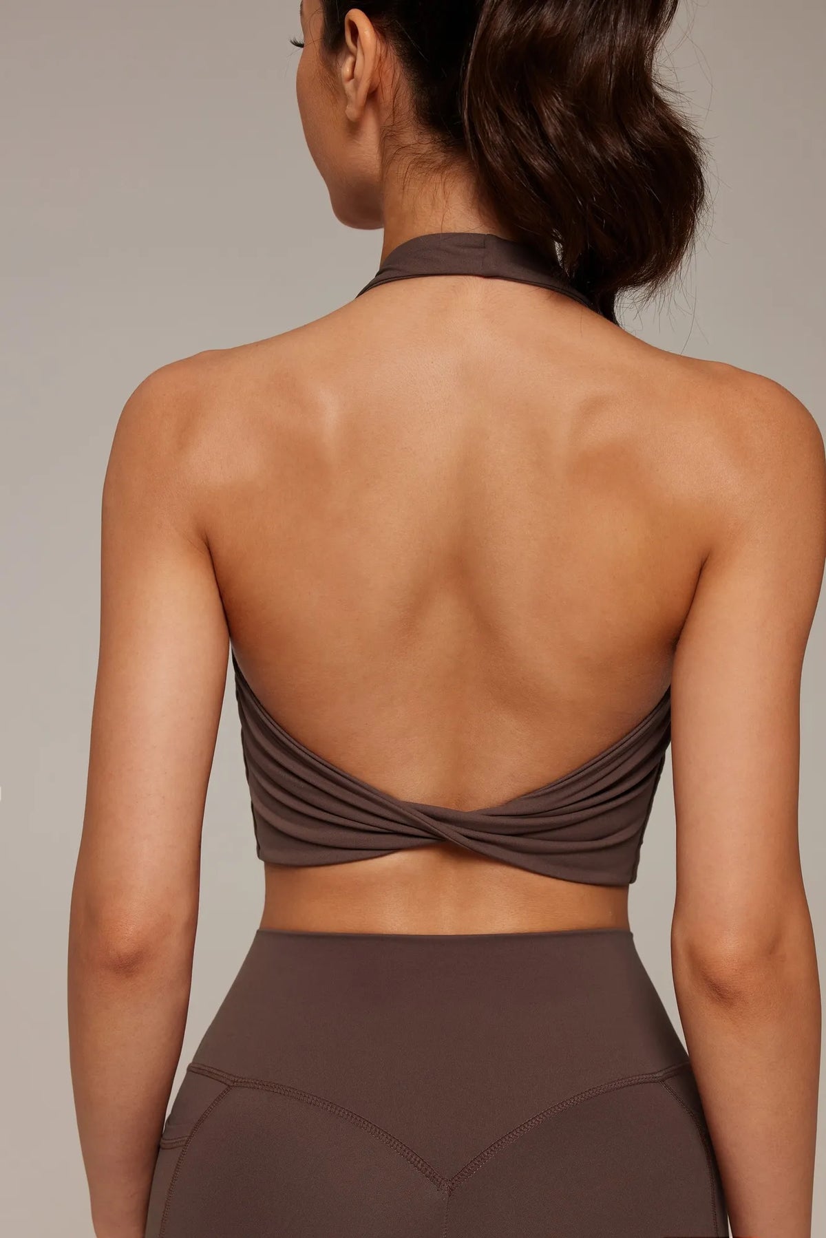 Twist Backless Halter Neck Workout Sets