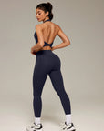 Twist Backless Halter Neck Workout Sets