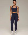 Twist Backless Halter Neck Workout Sets