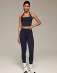 Twist Backless Halter Neck Workout Sets