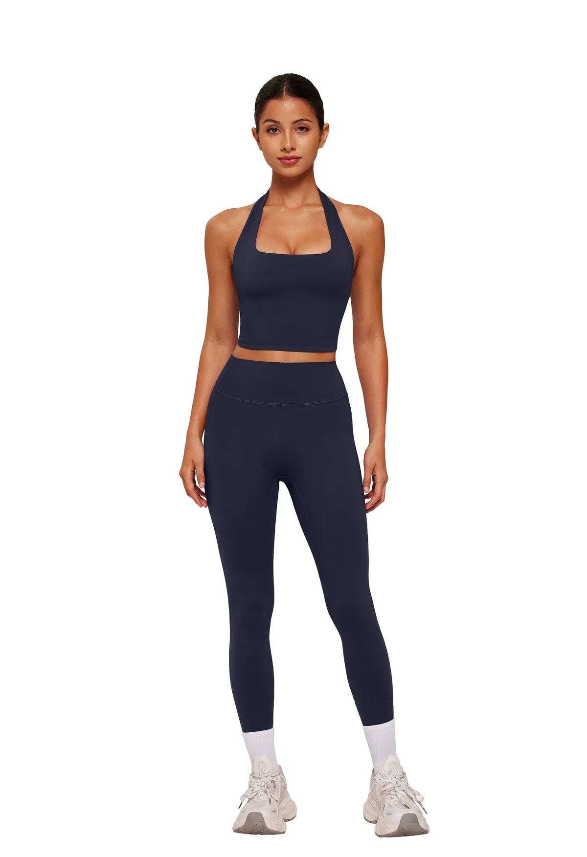 Twist Backless Halter Neck Workout Sets