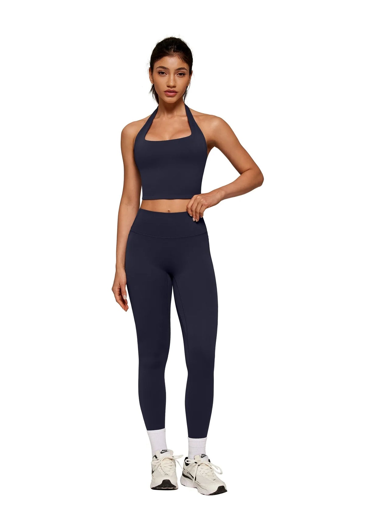 Twist Backless Halter Neck Workout Sets