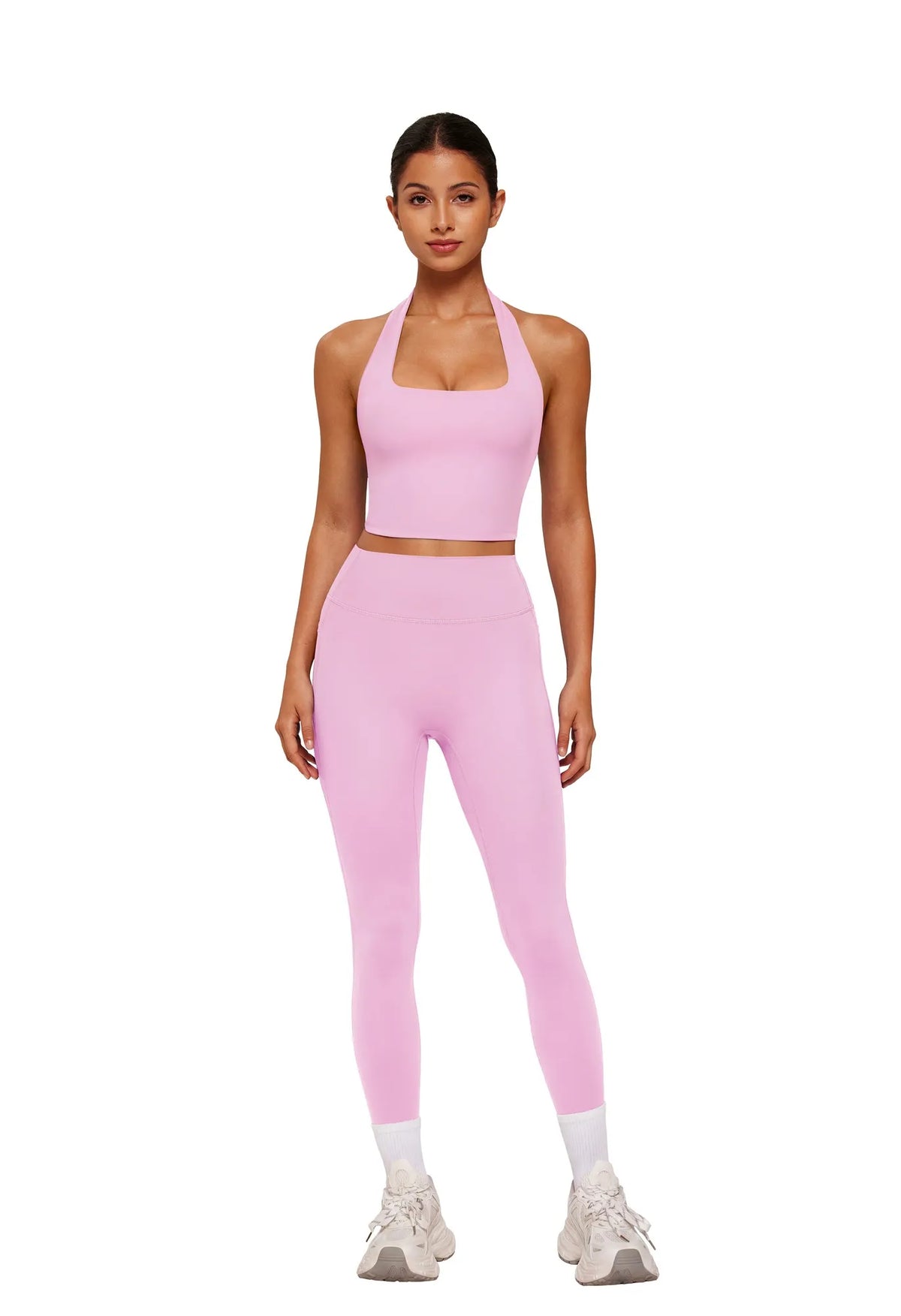 Twist Backless Halter Neck Workout Sets