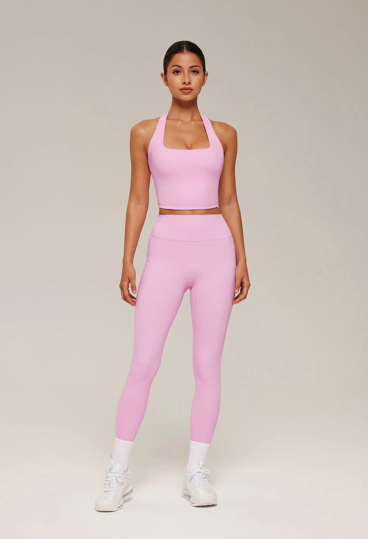 Twist Backless Halter Neck Workout Sets