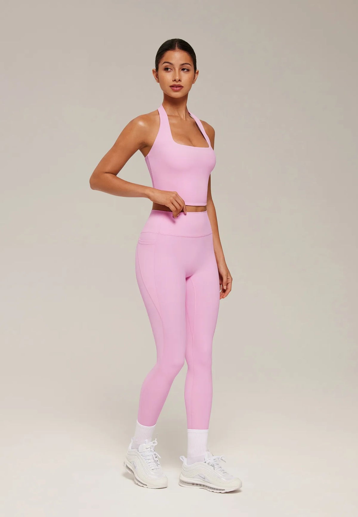 Twist Backless Halter Neck Workout Sets