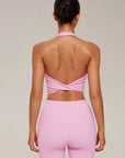 Twist Backless Halter Neck Workout Sets