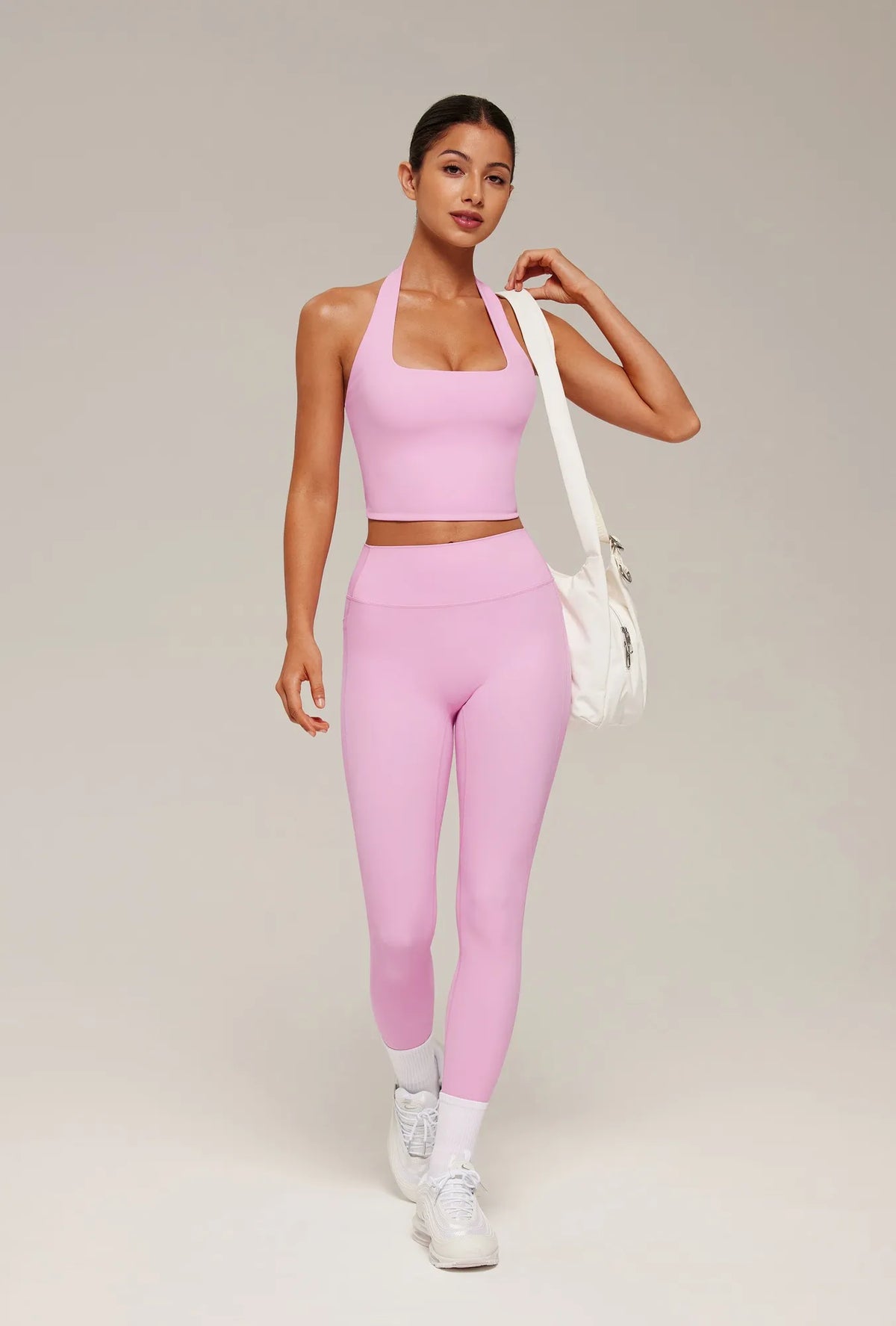 Twist Backless Halter Neck Workout Sets