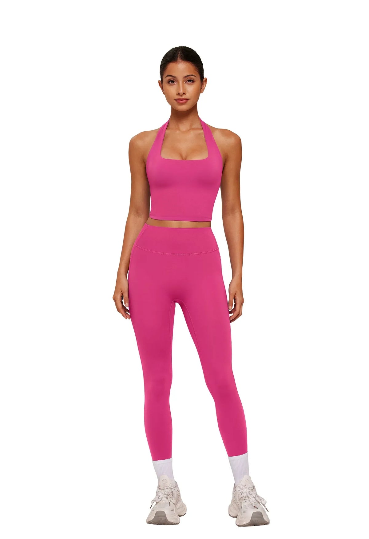 Twist Backless Halter Neck Workout Sets
