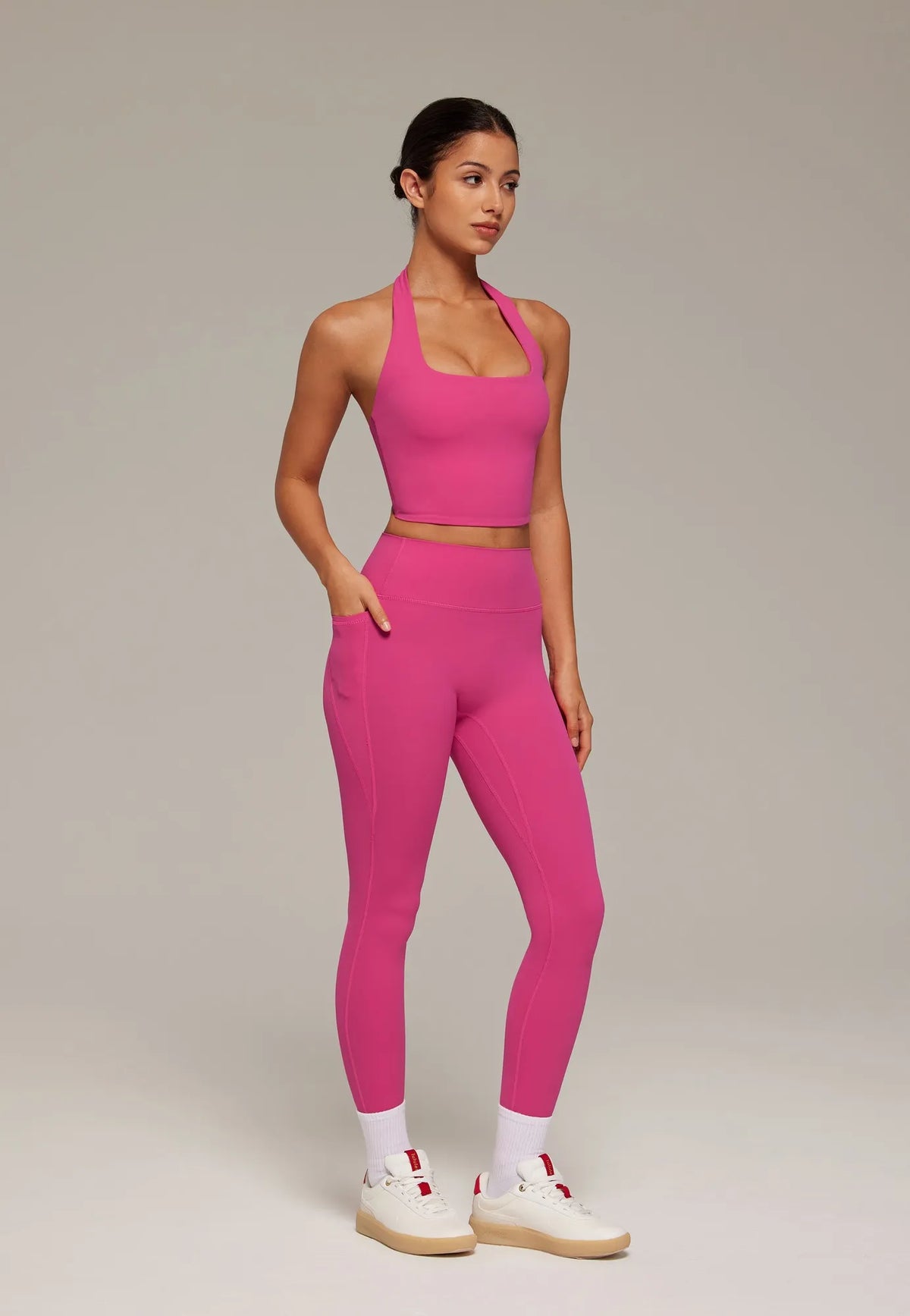 Twist Backless Halter Neck Workout Sets
